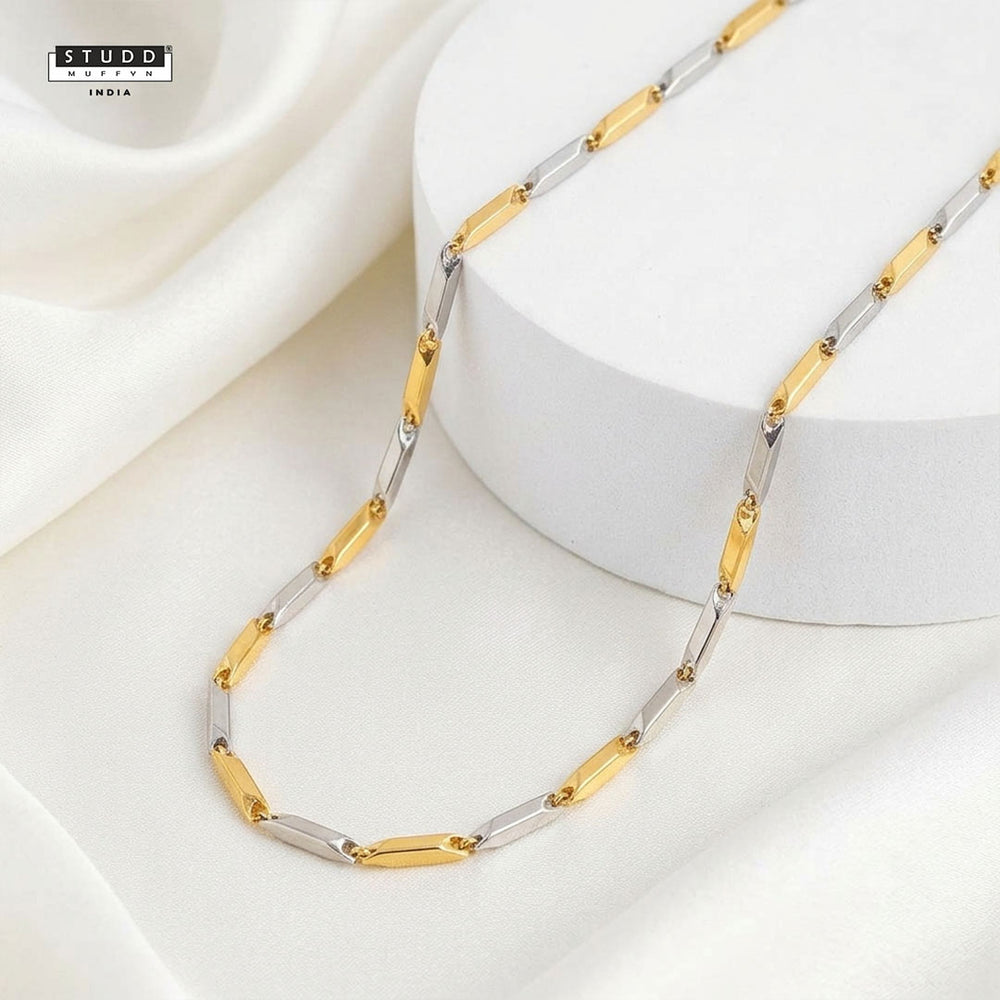 Gold and Silver Rice Chain 3MM | YASHVIJEWELLERY