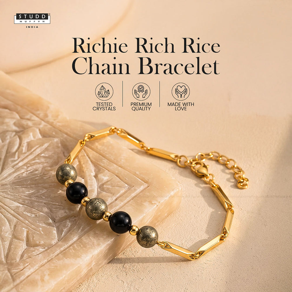 YASHVIJEWELLERY Richie Rich Rice 24K Gold-Toned Chain Bracelet