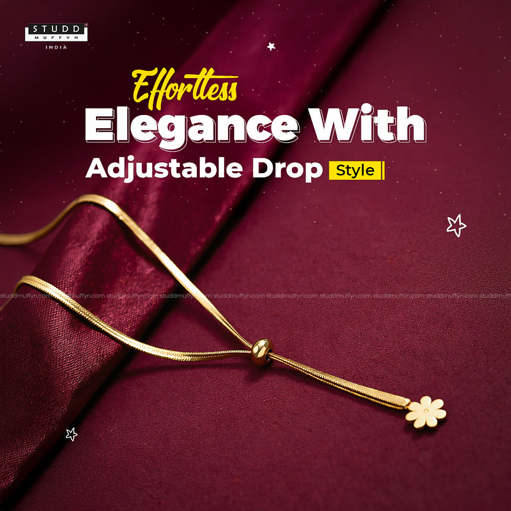 Adjustable Drop Gold Chain – 18K Gold Tone Plated | YASHVIJEWELLERY