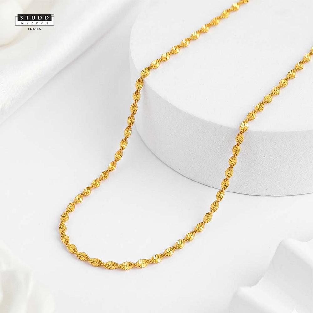Golden Twisted Chain - 24K Gold Tone Plated | YASHVIJEWELLERY