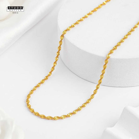 Golden Twisted Chain - 24K Gold Tone Plated | YASHVIJEWELLERY