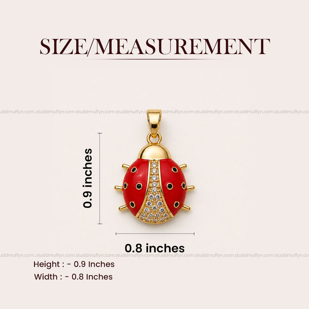 Lucky Ladybug Pendant - 24K Gold Toned