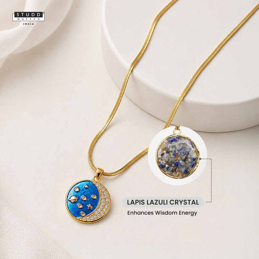 Moon of Transformation Crystal Pendant - 24K Gold Plated