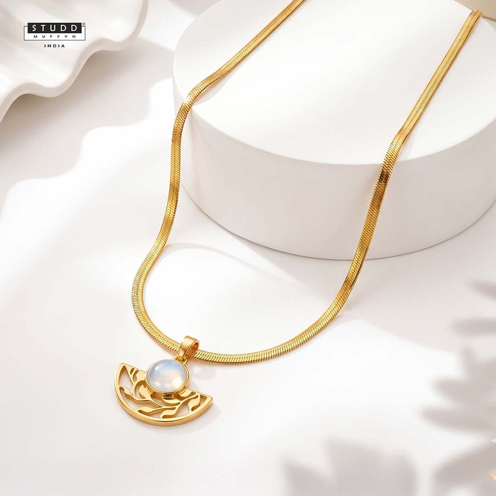 Opalite Calm Pendant - 24K Gold Toned