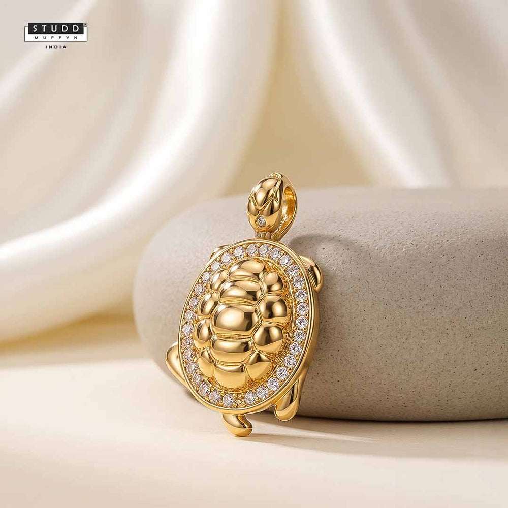 Turtle of Abundance Pendant - 24K Gold Toned