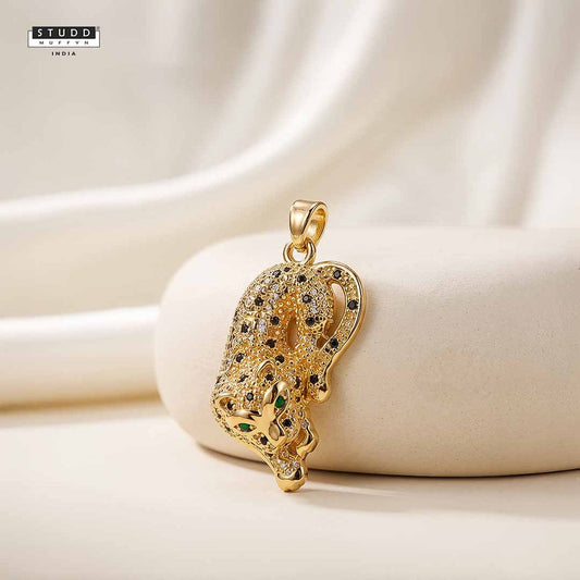 Fierce Tiger Pendant - 24k Gold Toned