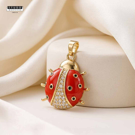 Lucky Ladybug Pendant - 24K Gold Toned