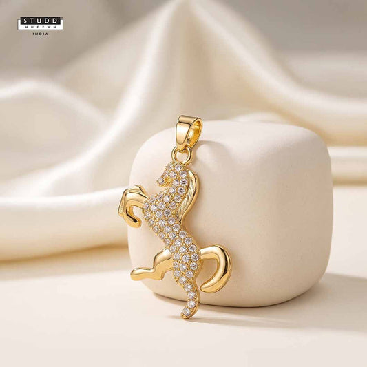 Ride Your Destiny Horse Pendant - 24k Gold Toned