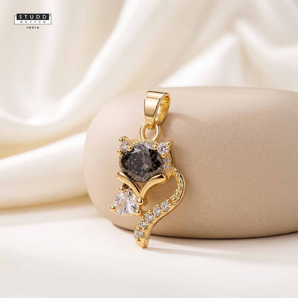 Wisdom Fox Pendant - 24K Gold Toned