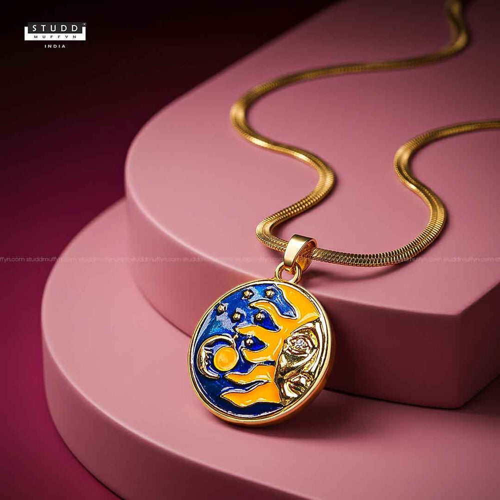 Radiant Surya Crystal Pendant - 24K Gold Plated
