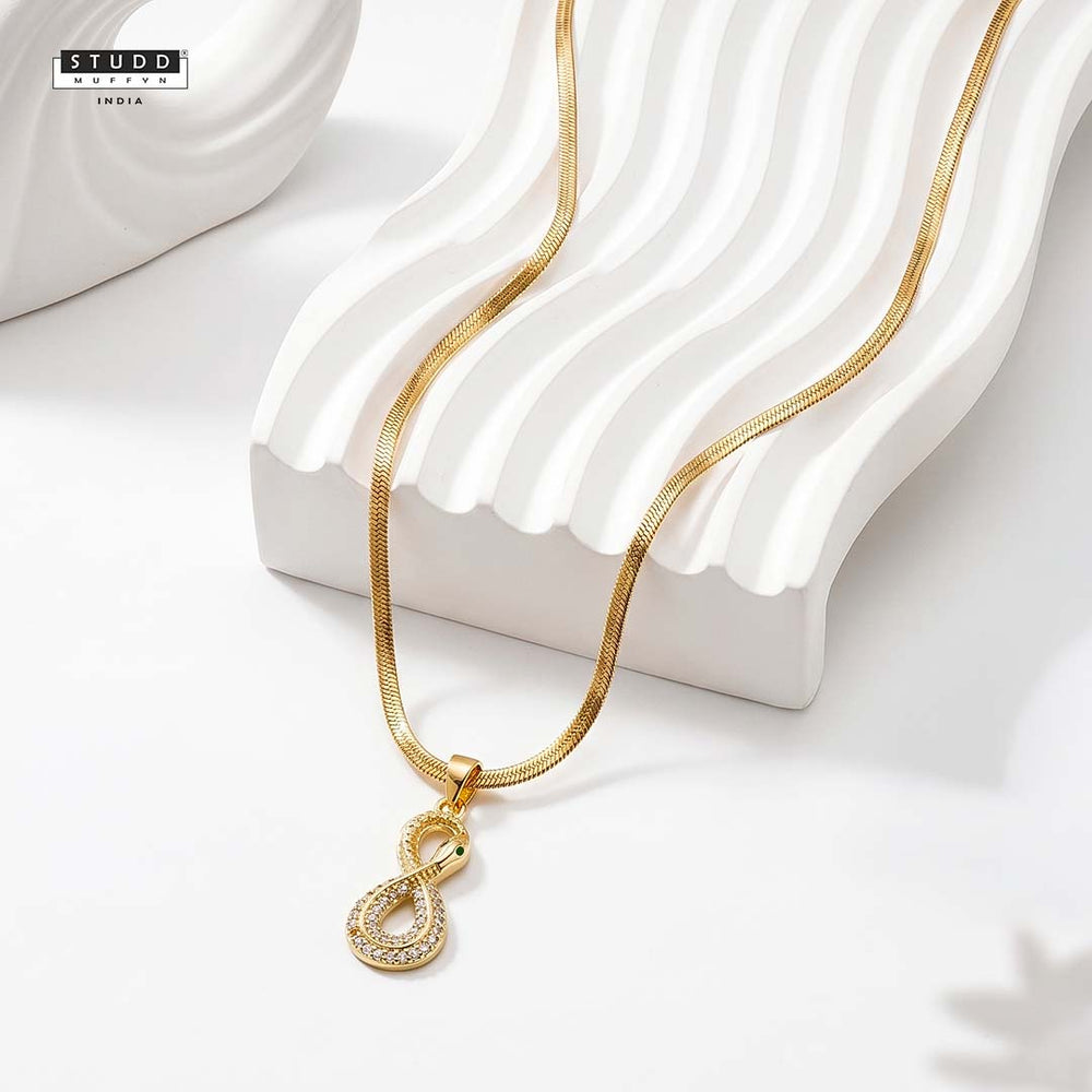 Revival Venom Loop Pendant - 24K Gold Toned