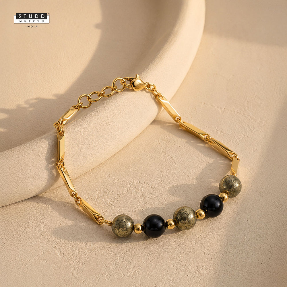 YASHVIJEWELLERY Richie Rich Rice 24K Gold-Toned Chain Bracelet