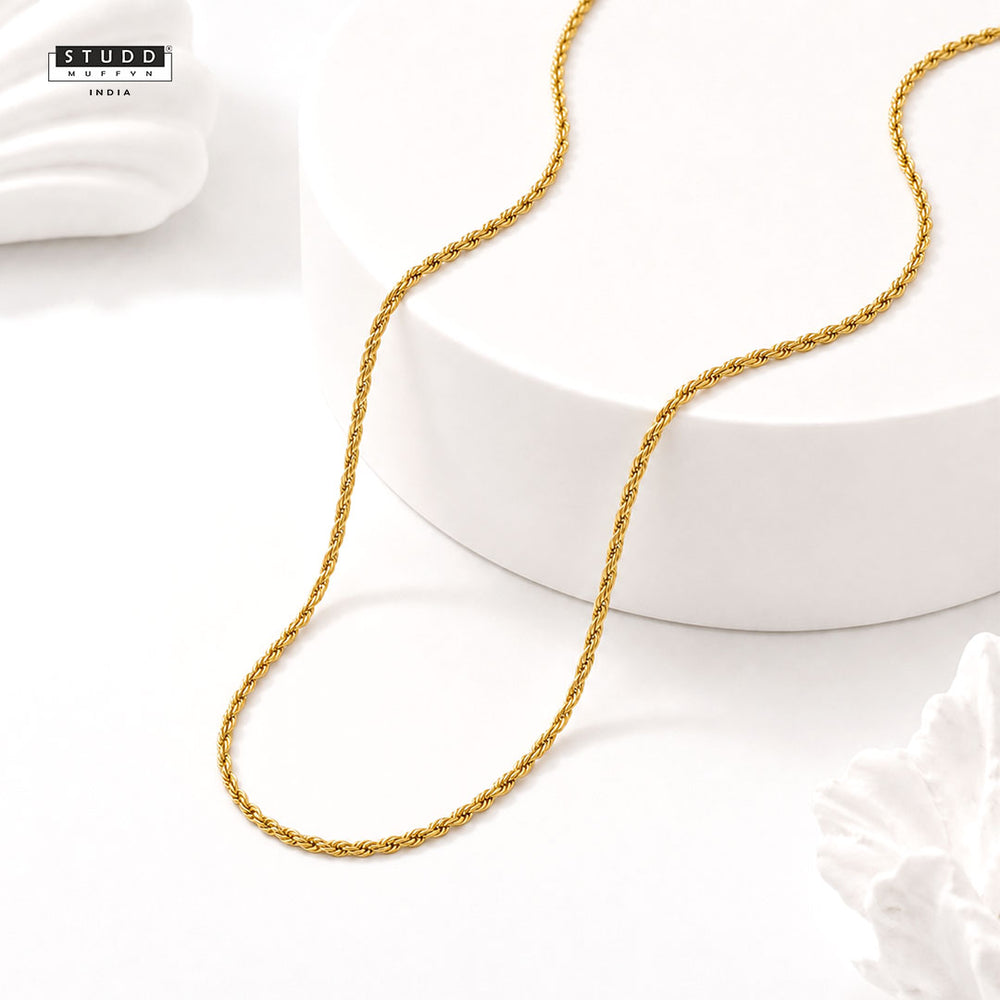 Signature Gold-Toned Rope Chain (2mm) | YASHVIJEWELLERY