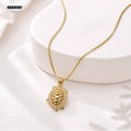 Turtle of Abundance Pendant - 24K Gold Plated [ With Velore Snake Chain]