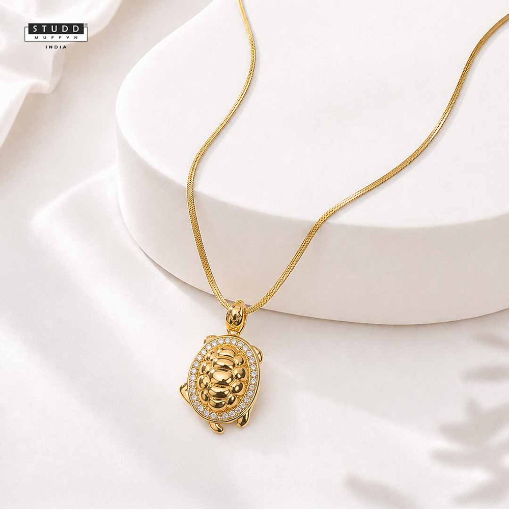 Turtle of Abundance Pendant - 24K Gold Plated