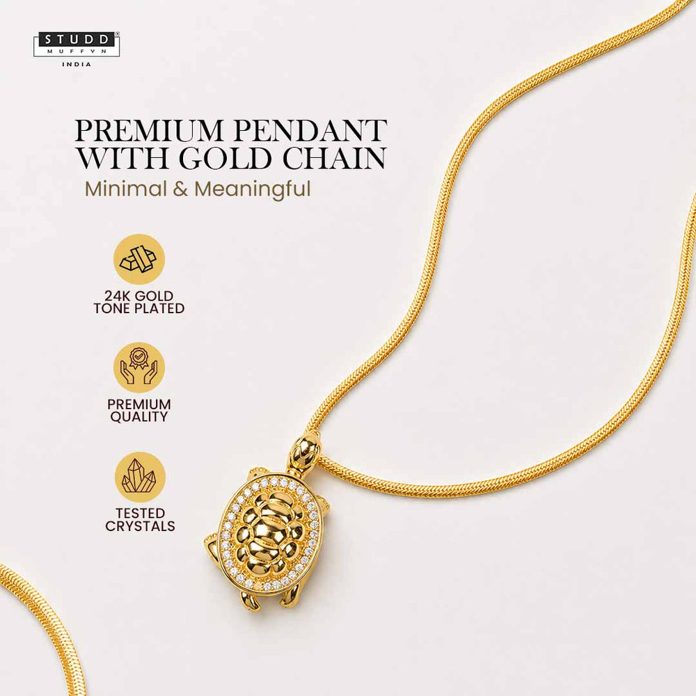 Turtle of Abundance Pendant - 24K Gold Plated