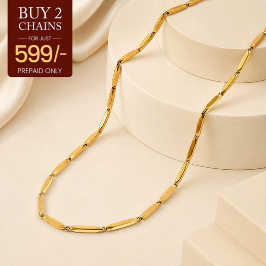 Golden Rice Chain - 24K Gold-Toned [ Pack of 2 ]