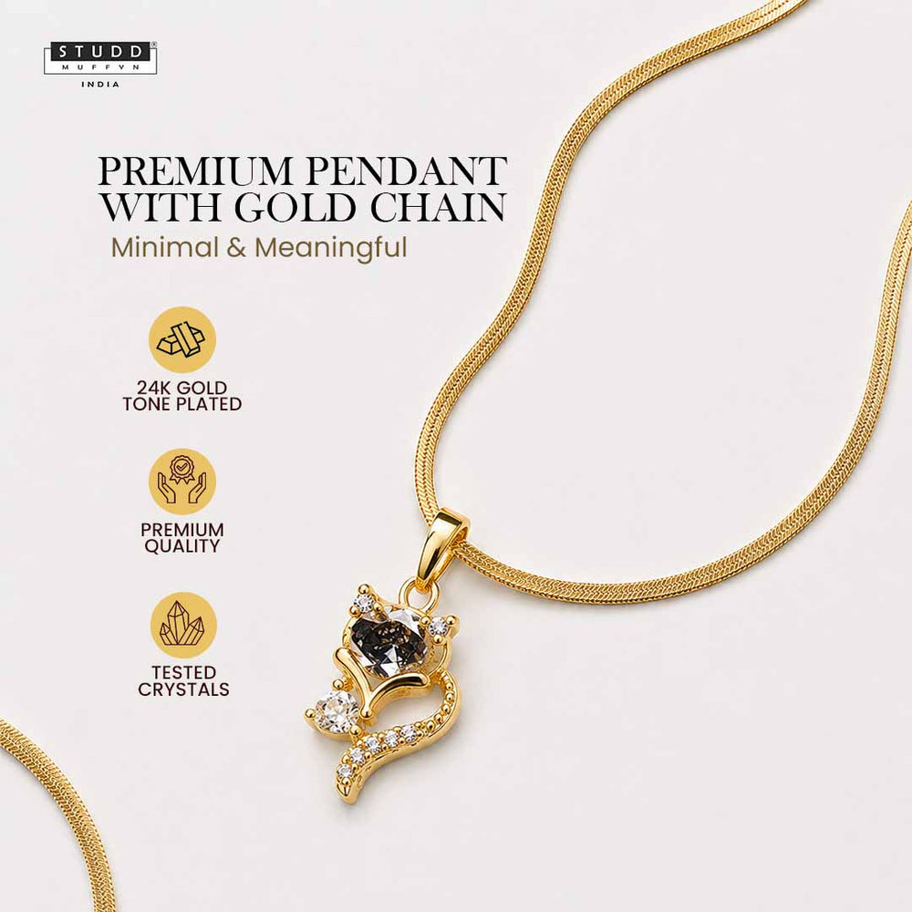 Wisdom Fox Pendant - 24K Gold Plated