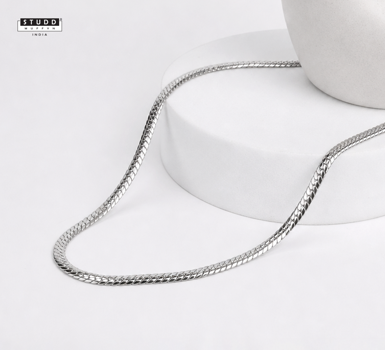 Silver Flat Curb Chain ( 55cm ) 3MM | YASHVIJEWELLERY